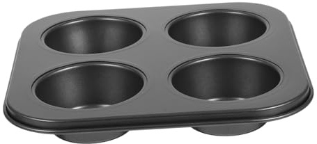 VICASKY 4 Antihaft-cupcake-becher Nicht Pergament Muffinform Backförmchen Geriffelt Tablett Cupcake Backpfanne Formen Muffinpfanne Muffinbleche Kuchen Tassen Cupcake Pan Backschalen Black