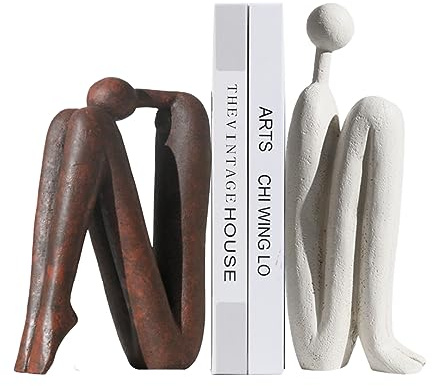 Dekorative Buchstützen für Schwere Bücher, Harzig Denker Skulptur Bücherstütze für Regale Deko, Bücherstützen, Moderne Bücherstützen Bücherregal Dekoration