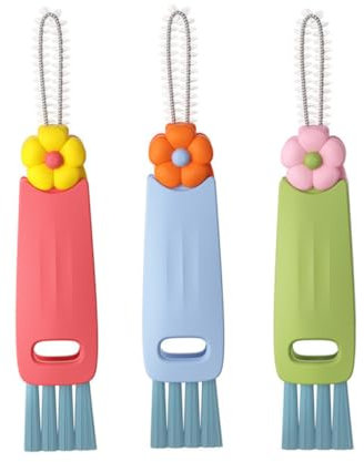 fkngcp 3 PCS Gap Cleaning Brush 3 in 1 Water Bottle Cleaner Brush Portable Bottle Cleaning Rotating Multifunctional Brushes for Home Daily Use Water Cleaner