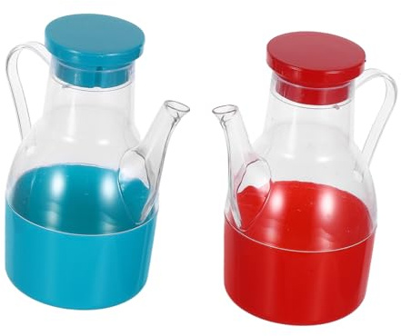 MAGICLULU Aceiteras y Vinagreras para Cocina Tapa Sellada y Capacidad de 500ml, Botellas Dispensadoras de Aceite de Plástico Ideales para Restaurante y Uso Doméstico