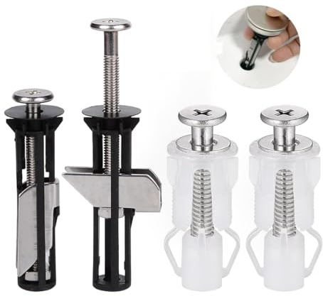 MUU Tornillos y tornillos universales para asiento de inodoro, fijación de bisagra superior de liberación rápida, fácil de instalar, kit de piezas de repuesto para asiento de inodoro (Screws-HH4)