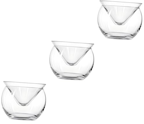 LIFKOME 3 Juegos Tazón de Vidrio para Servir Caviar con Base para Hielo para Aperitivos Ensaladas y Postres Accesorio de Cocina Transparente