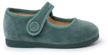 Pisamonas Mary Janes Sammet Med Klädd Rem Och Knapp Size 26 Color Vattengrön