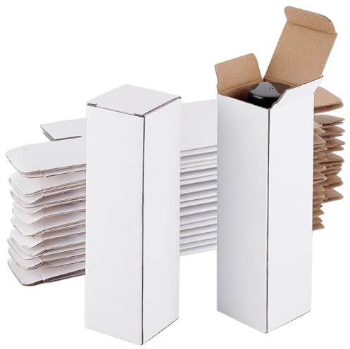 PH PandaHall 30pz Scatole per Imballaggio Bianca Scatola Regalo in Cartone, Scatole Rettangolare con Coperchi per Artigianato Candele Profumo Bottiglie Confezionamento, 18x5.3x5cm