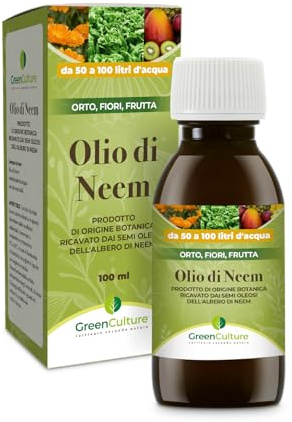 GreenCulture Olio di Neem 100ml per Trattamento Fogliare