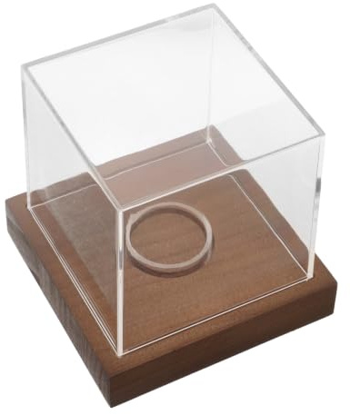 TOYANDONA Basebollminnesdisplay med träbas och softbolllåda | Autograf Softball Display Kub, UV-skyddad Kub med Träbas Skyddande För Softbollar, Tennisboll, Baseboll, Golf
