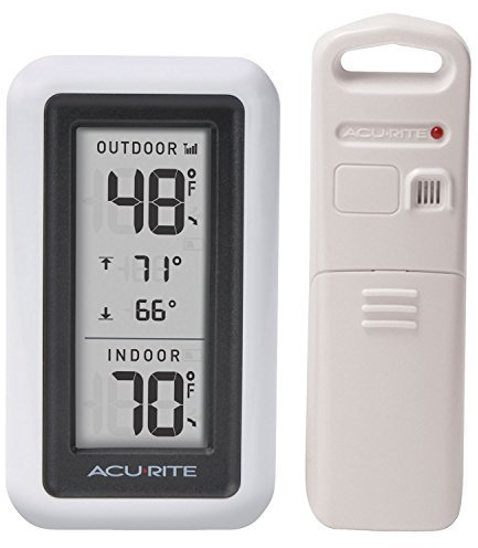 AcuRite Digital Thermometer with Indoor, Outdoor Temperature and Daily High and Lows (00424CA), White