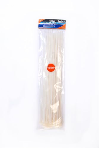 Blue Spot 40058 7.5 x 450 mm Cable Tie Set - Clear (50-Piece)