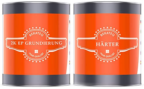 BEKATEQ 2K Epoxidharz glasklar 1,5 kg - Grundierung, Tiefenverfestigung, Haftgrund, Absperrung außen & innen I für Werkstatt- & Industrieboden, Wohn & Büroräume, Keller, Treppen BK-190EP