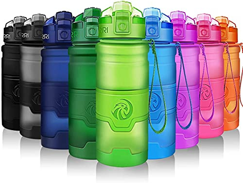 ZORRI Trinkflasche Sport 1L, 700ml, 500ml, 400ml BPA-Frei Wasserflasche Kohlensäure Geeignet Auslaufsicher, Eco Sportflasche Für Kinder Schule, Gym, Fitness, Fahrrad