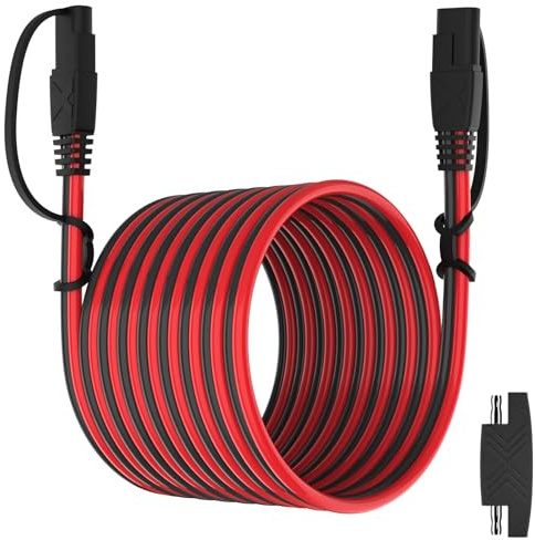 POWISER 25Feet SAE to SAE Extension Cable Quick Disconnect Connector 16AWG,for Automotive,Solar Panel Panel SAE Plug(25FT(16AWG))