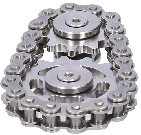 Fdit Kettenrad Ketten Kettenrad Ketten Ketten Schwungrad Fingerspitze Gyro EDC Metall Spielzeug Zahnradkette Gyro Stressabbau Dekompressionsspielzeug Für Kinder Erwachsene(1#)
