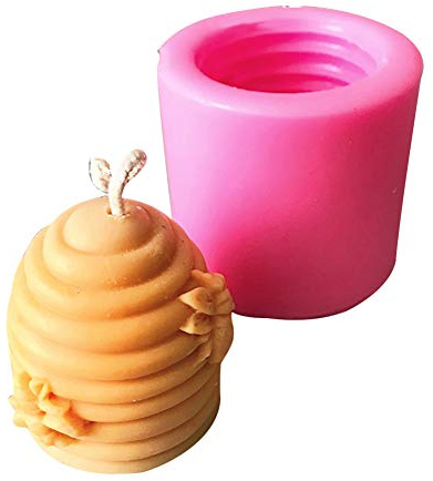 3D Bee Honeycomb Candle Molds, Cake Decorating Fondant Chocolate Candy Baking Mould, Homemade Soap Making Mould, for DIY Decoration 5.9×5.9×5.9cm