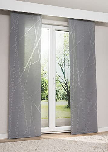 LYSEL Schiebegardine Toliara in Anthrazit, in der Größe (BxH) 60cm x 245cm