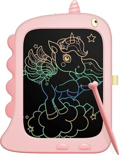 Bravokids LCD Writing Tablet 8.5 Doodle Board Colorful Screen Drawing Pad, Kids Learning Educational Toys Unicorn Gifts for Girls Toddler Travel Birthday Gifts Toys for 3 4 5 6 7 Year Old Girls