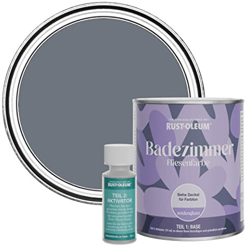 Rust-Oleum wasserbeständiger Fliesenlack für das Badezimmer in seidenglänzendem Finish - Marinegrau 750ml