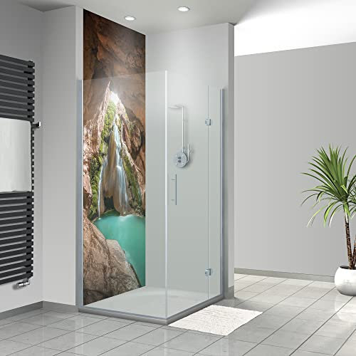 WANDFREUDE individuelle Duschrückwand Aluverbundplatte auf Maß (1 Stück - Bercolon - Seidenmatt) – Dusche Wandverkleidung Duschwandverkleidung Duschrückwände