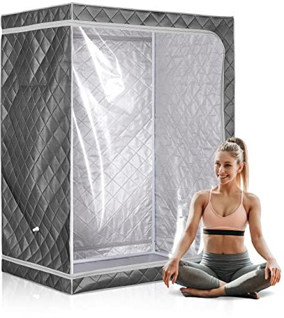 ZONEMEL Full Size Sauna Tent, Portable 1 or 2 Person Full Body Home Spa for Relaxation, Detox, Steamer not Included (L47.24 x W31.5 x H63,Clear Door)