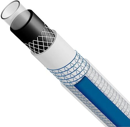 1/2 Zoll Wasserschlauch Professional Ultra Hoppy Grau Blau Gartenschlauch 30 BAR UV Stabil -20°C - +60°C Trinkwasser geeignet Formstabil 30 BAR Grau/Blau (5 Meter)