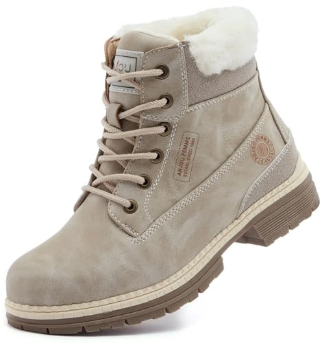 ANJOUFEMME Women's Walking Boots - Ladies Trekking Hiking Boots Camping Backpacking Outdoor Shoes