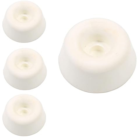 Lot de 4 tampons en caoutchouc pour abattant de toilette - 22 mm - Blanc