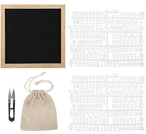 Wechselbare Filz-Buchstabentafel mit Buchstaben, Filz-Buchstabentafel mit Vorgeschnittenen Buchstaben, Zahlen, Filzbuchstaben, Nachrichtentafel, Schild, Tafel für Den Ersten Schultag,(Schwarz)
