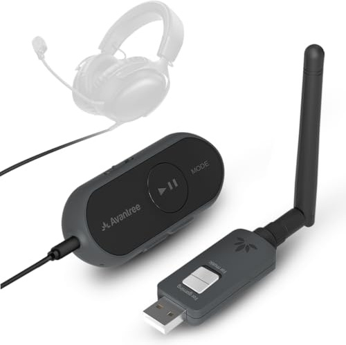 Avantree ProLink - Bluetooth-Sender- und Empfänger-Set mit 20 ms | Nur 20 ms Latenz für Gaming und Anrufe; Sender und Empfänger mit LE Audio, aptX Lite und Plug-and-play für PC und PS5