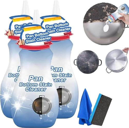 Detergente per macchie sul fondo della padella, detergente in gel per fondo di pentole, detergente per pentole per il fondo delle padelle, detergente per acciaio inossidabile per uso domestico,