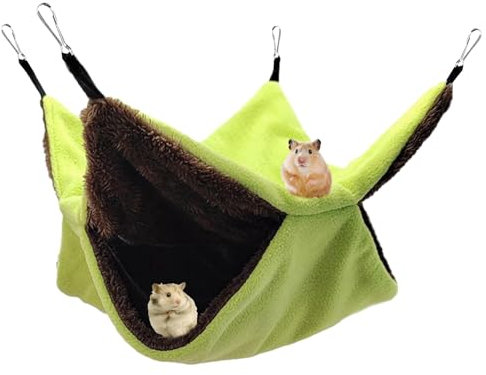 Maison Cochon d'Inde, 34x34cm Hamac pour Animaux de Compagnie À Double Couche Chinchilla Furet Hamac pour Cage de Petit Animal de Compagnie, pour Chinchilla,Hérisson,Cobayes (Vert)