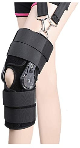 XDAWQP Adjustable Knee Brace Breathable Sports Protector Leg Sleeves Detachable Knee Orthosis Splint For Knee Stability Recovery Aid Tendonitis Pain Relief (Black M)