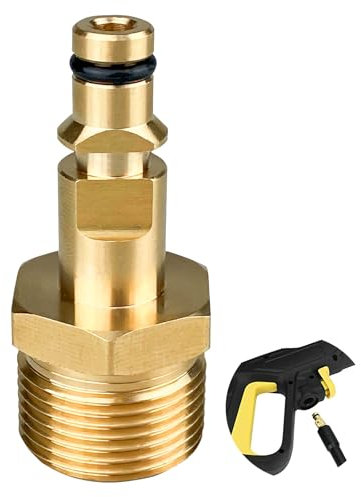 Duluok High Pressure Washer Adapter M22 Hose Adapter Quick Connect Pressure Washer Fast Connect & Quick Release Disconnect for Washer Hose Pump BrassWasher Gun Hose Pipe Convert Tool(M22 14MM)