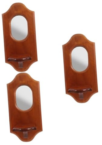 Alipis 3stücke Wandkerzenhalter Mit Spiegel Dekorativer Vintage Kerzenständer Für Rustikale Wanddekoration Eleganter Duftkerzenhalter