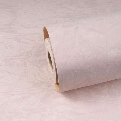 ReWallpaper Papier Peint Velours Film Autocollant Meuble Floqué Vintage 44.5cm×2m Papier Peint Adhesif Rose Poudré pour Chambre Fille Enfant Tissu Doublure Autocollante De Tiroir à Bijoux Armoire