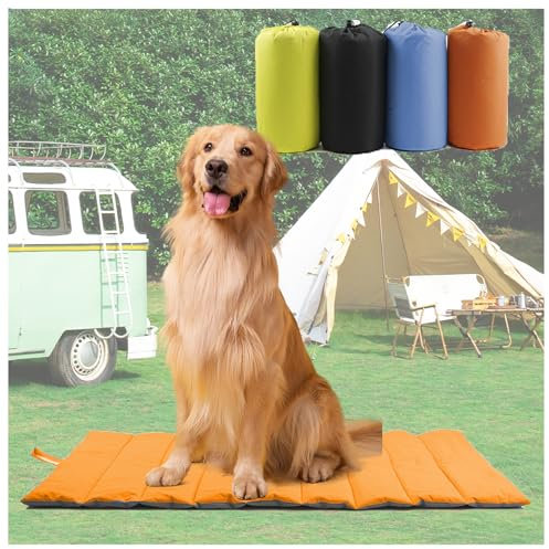 OREZAUQS Antistatik, Hygienisch, Faltbar, Große Reisedecke für Haustier，wasserdichte Hundematte für Outdoor, für Outdoor Innen Große Reisedecke für Haustier (orange,110 * 68 cm)