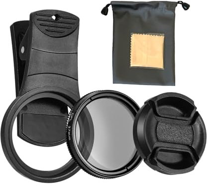Filtro de Lente de Cámara de Teléfono CPL con Clip de 37 mm, Filtro de Lente Polarizador CPL Polarizador Portátil Clip Universal Profesional Circular Polarizador de Vidrio para Smartphones Cámara