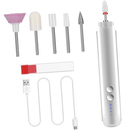 Healeved 1set Levigatori Elettrici Per Unghie Portatili Strumento Manicure Ricaricabile Usb Con Velocità e Funzione Di Inversione Per Unghie Sane Danni