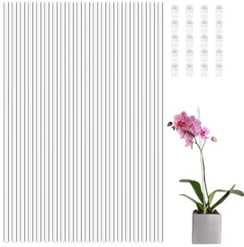Pflanzstäbe, Leichte Pflanzenstützen, Acryl-Stützstäbe für Zimmerpflanze, Klare Orchideenpfähle, Pflanzenstützpfähle, Gartenpflanzenpfähle für Tomaten, Orchideen, Bohnen, Gemüse, Topfpflanzen