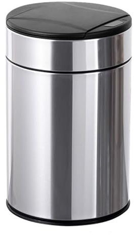Poubelle Cuisine Poubelle automatique sans contact de 2,6 gallons, poubelle ronde en acier inoxydable avec couvercle, fermeture en douceur, poubelle amovible, 4 couleurs Bacs à déchets(Silver)