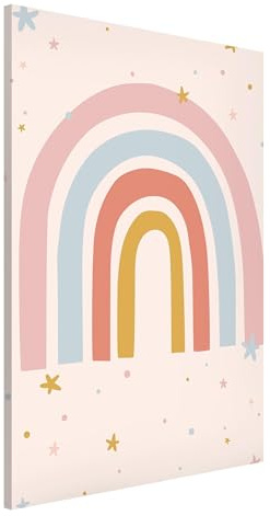 micasia Magnettafel Pinnwand für Magnete Kinderzimmer Magnetboard - Magnetwand Made in Germany - Regenbogen Illustration Notiztafel pastell Mädchen Jungen Visionboard WBMT_6629 (60x90cm)