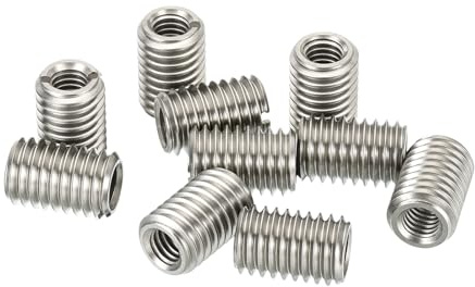 HiPicco Lot de 10 écrous réducteurs de filetage M12 x 1,75 mâle vers filetage femelle M6 x 1 en acier inoxydable - Réducteur de 15 mm de longueur