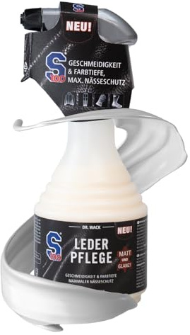 DR. WACK - S100 Leder-Pflege 500 ml - Farbloses Lederpflege Spray für Motorradbekleidung - Nässeschutz durch Bienenwachs - Für Glattleder geeignet - Hochwertige Motorradpflege