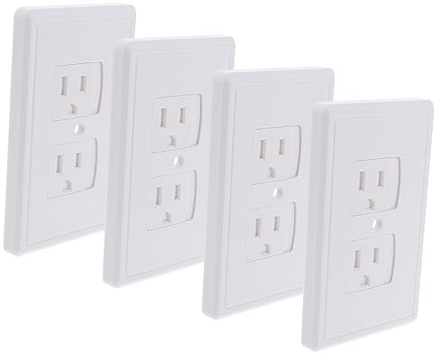 HOMSFOU 4 Pièces Couvre Prises Électriques Sécurisés pour Cache Prises Blancs Protection Probe Pours Bébés