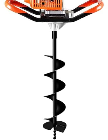 LONGRUNNEW Garden Auger Drill, 6 Manual Fence Post Earth Auger Drill with Sharp Thick Blades,31.5 inch Soil Digger for Rapid Garden Planting Bulb, Seedling, Post Hole