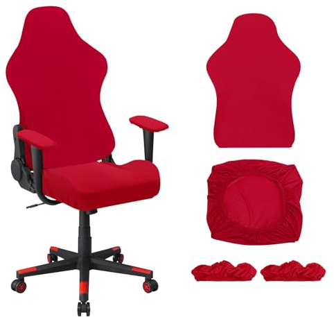 sourcing map Fundas para sillas de videojuegos, funda elástica para silla de computadora de oficina con fundas para reposabrazos, protector de asiento elástico para silla reclinable de oficina, color
