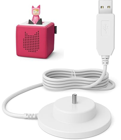 9V Ladestation kompatibel mit Toniebox, USB Ladekabel für Toniebox Audioplayer, Ladegerät für Tonie Box, Ersatz Ladegerät Netzteil Ladeadapter, Sichere Ladestation Netzteil für Lautsprecher, 1,8m
