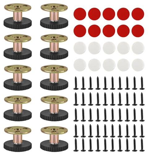 YIMETOP 10 Pcs Levelling Feet, 27-40 mm Furniture Feet Height Adjustable with T Nut Bolts, Furniture Leg Levelers, Threaded Table Leg Extenders for Furniture Legs