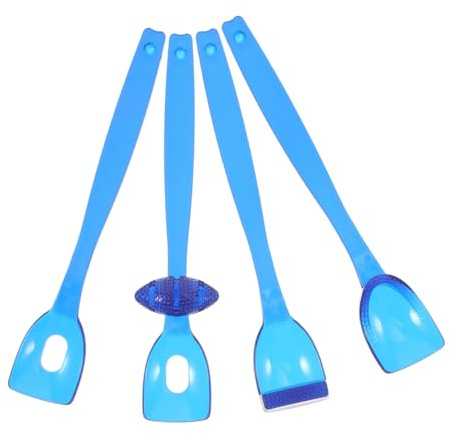 FOYTOKI Blu Strumenti per Esercizi Motori Orali Set 4 Pezzi Cucchiai in Pp per Terapia Logopedica e Allenamento Agilità della Lingua Design Sicuro per Ragazzo Ragazza