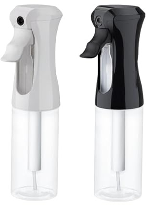 Volnamal Continuous Fine Mist hair water Spray Bottle for hair 360° Leak-Proof Design for Hairdressing Home Cleaning Plant Care Pet Grooming More Refillable Ergonomic Empty Spray Bottle 2PCS
