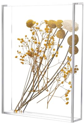 Caja de Recuerdos Transparente | Vitrina para Flores Y Recuerdos - Portafotos Multifunción De Mesa para Souvenirs Tarjetas Postales Colección