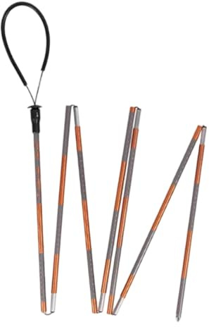 FashionCha Sonda de de Avalanchas Plegable con Estructura de Aluminio Y Escala Grabada Herramienta de Medición Y Búsqueda en Nieve Palo Ligero para, Gris Anaranjado